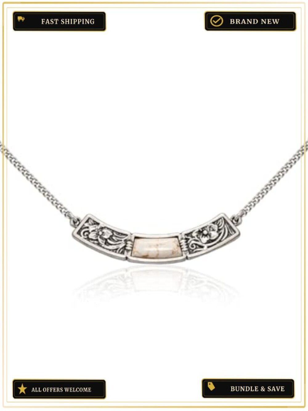 Western Turquoise Pendant Necklace, 14k Gold & Silver Plating, Cowgirl Jewelry